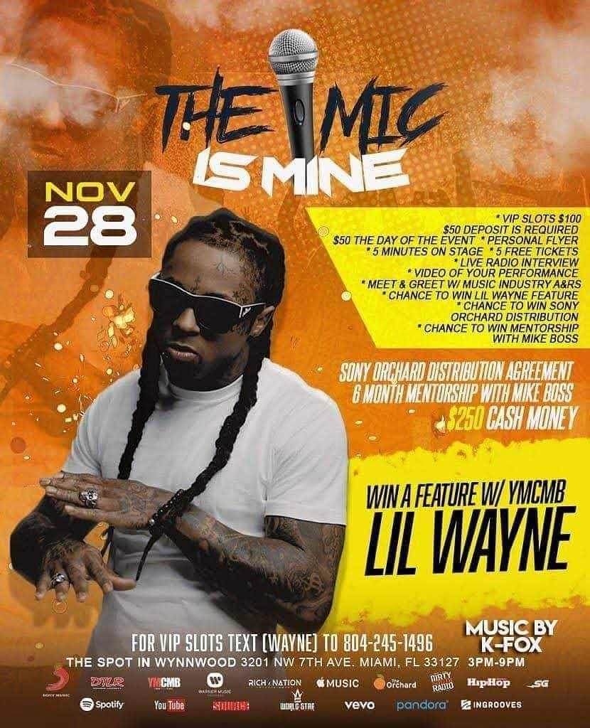 Flyer for "The Mic Is Mine."